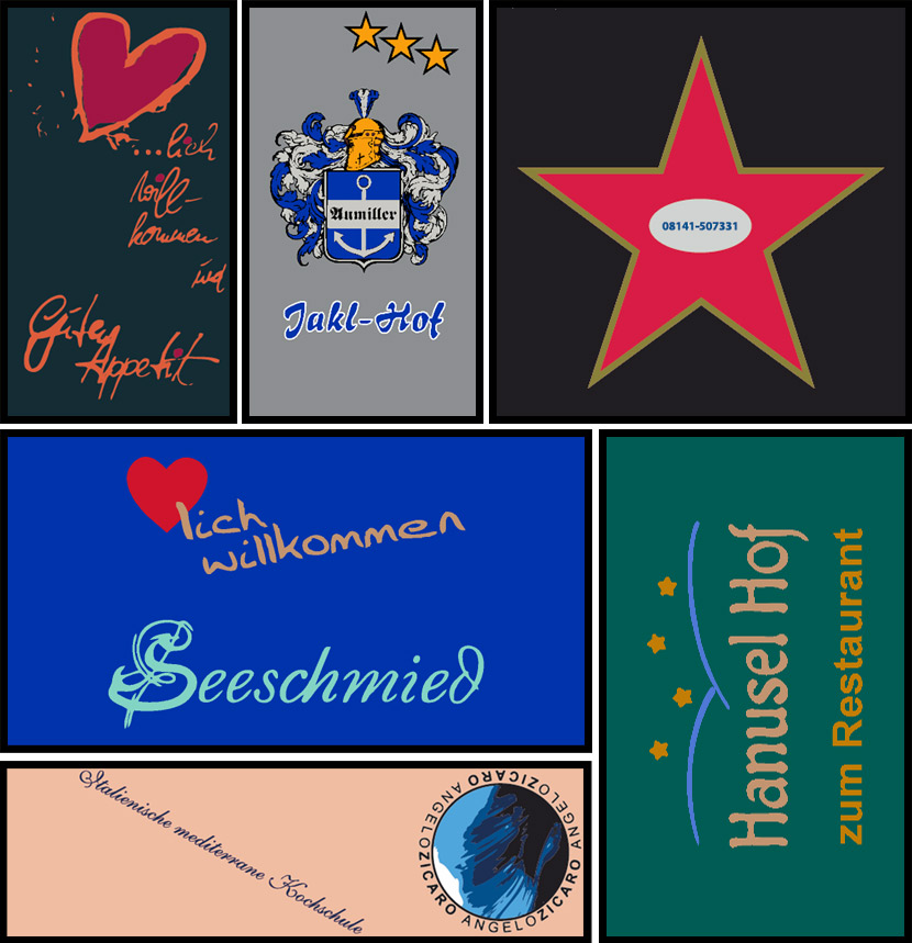 Werbeteppiche mit Branchenlogo für Restaurants