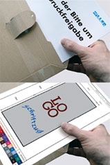 Ein paar Tage müssen Sie uns Zeit lassen – dann erhalten Sie Ihren Werbeteppich im Farbausdruck!